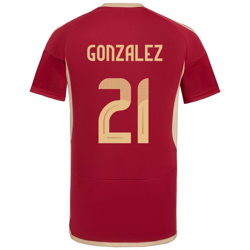 Kinder Venezuela Alexander González #21 Burgund Heimtrikot Trikot 24-26 T-Shirt