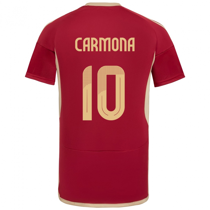 Kinder Venezuela Wikelman Carmona #10 Burgund Heimtrikot Trikot 24-26 T-Shirt