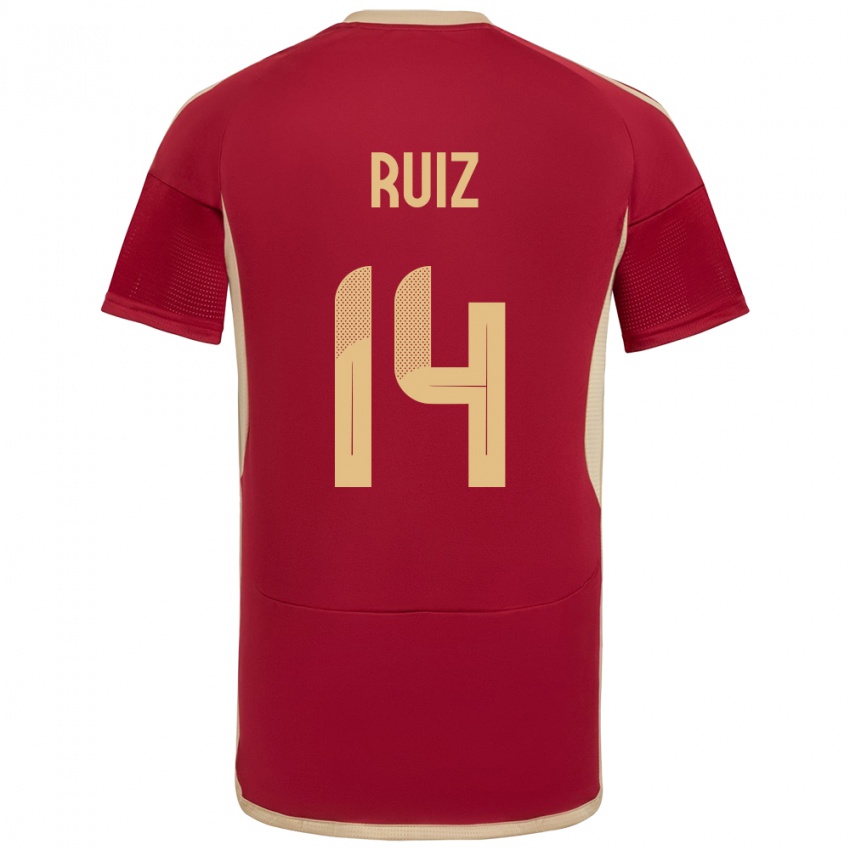 Kinder Venezuela Maicol Ruiz #14 Burgund Heimtrikot Trikot 24-26 T-Shirt