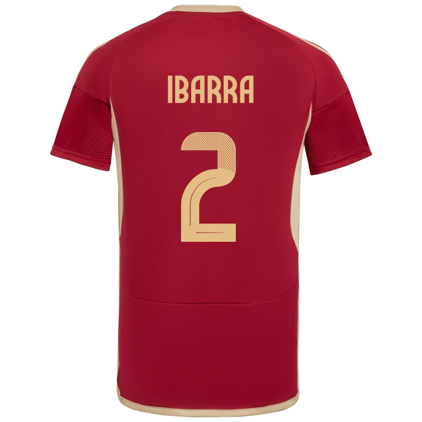 Kinder Venezuela Pablo Ibarra #2 Burgund Heimtrikot Trikot 24-26 T-Shirt