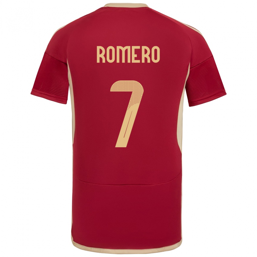 Kinder Venezuela Leenhan Romero #7 Burgund Heimtrikot Trikot 24-26 T-Shirt