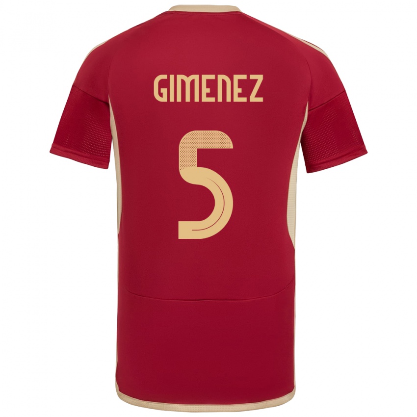 Kinder Venezuela Yenifer Giménez #5 Burgund Heimtrikot Trikot 24-26 T-Shirt