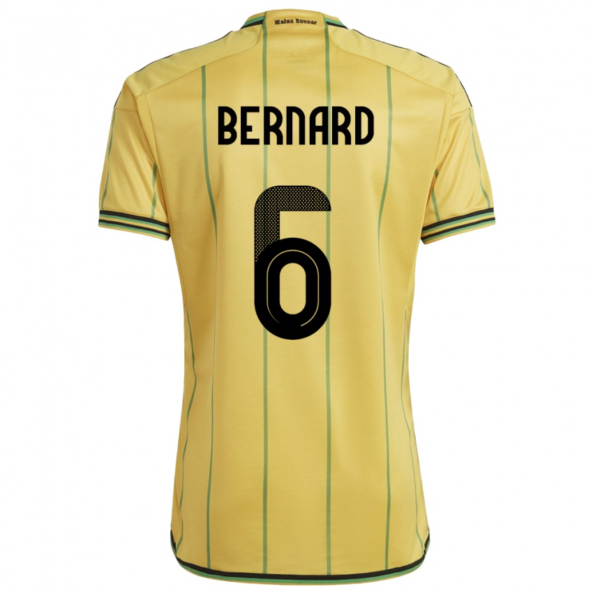 Kinder Jamaika Di'shon Bernard #6 Gelb Heimtrikot Trikot 24-26 T-Shirt