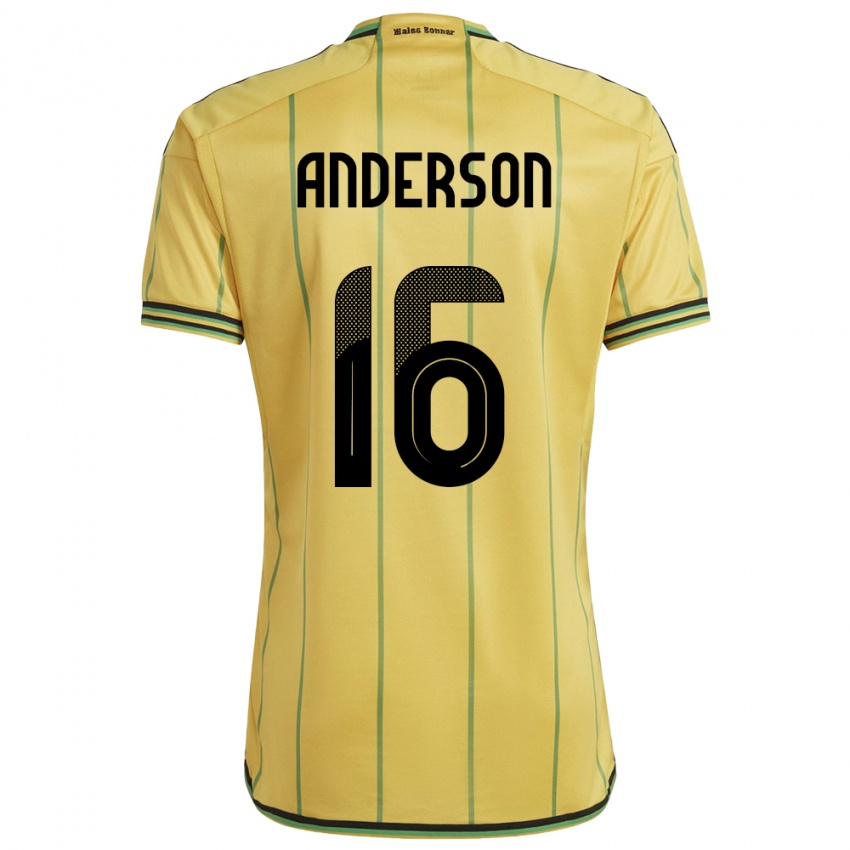 Kinder Jamaika Karoy Anderson #16 Gelb Heimtrikot Trikot 24-26 T-Shirt