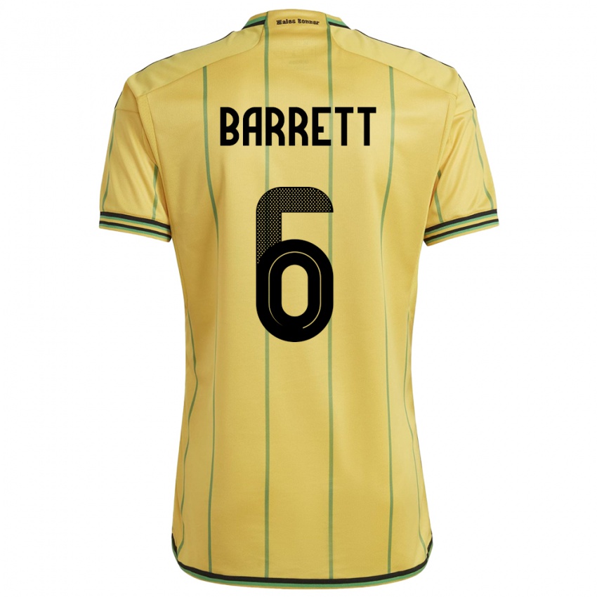 Kinder Jamaika Ronaldo Barrett #6 Gelb Heimtrikot Trikot 24-26 T-Shirt