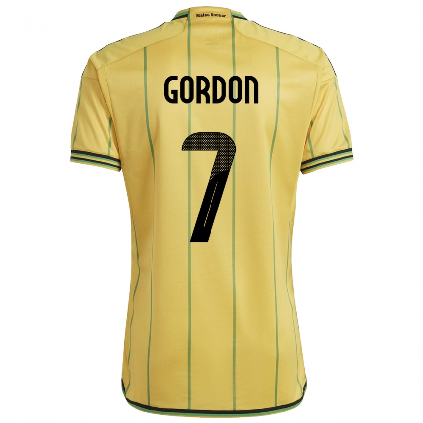 Kinder Jamaika Robino Gordon #7 Gelb Heimtrikot Trikot 24-26 T-Shirt