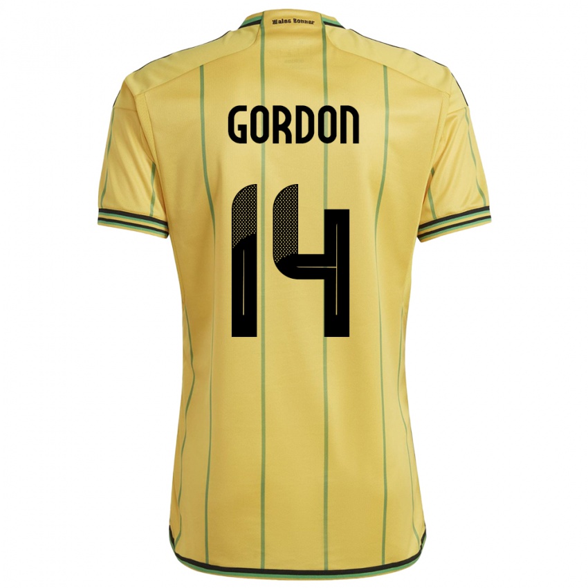 Kinder Jamaika Ashton Gordon #14 Gelb Heimtrikot Trikot 24-26 T-Shirt