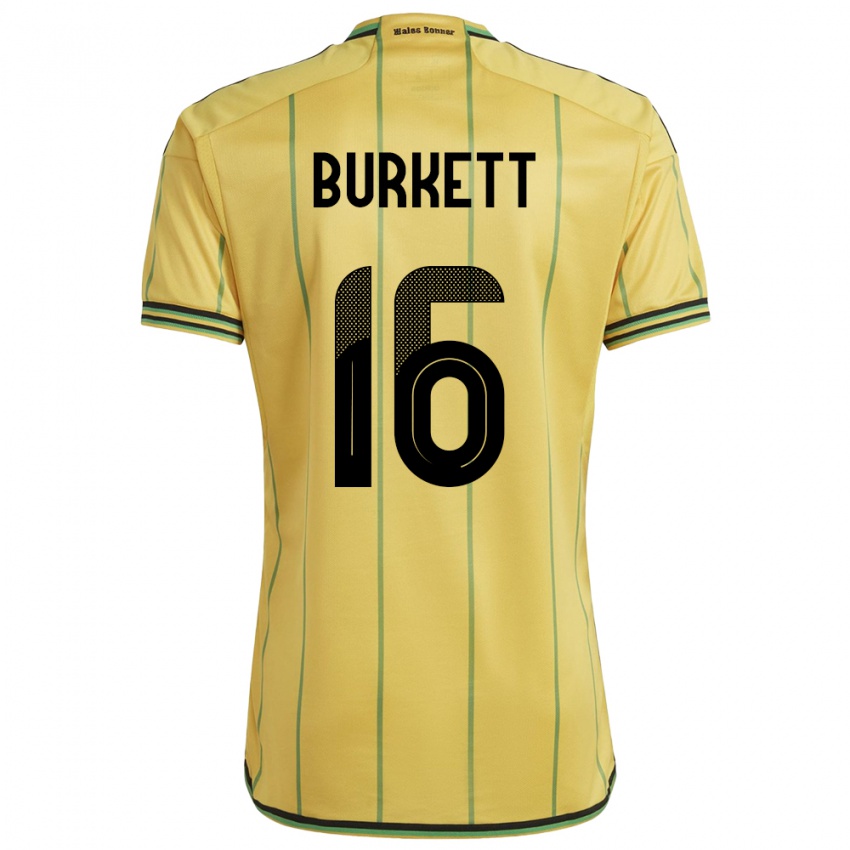 Kinder Jamaika Brian Burkett #16 Gelb Heimtrikot Trikot 24-26 T-Shirt