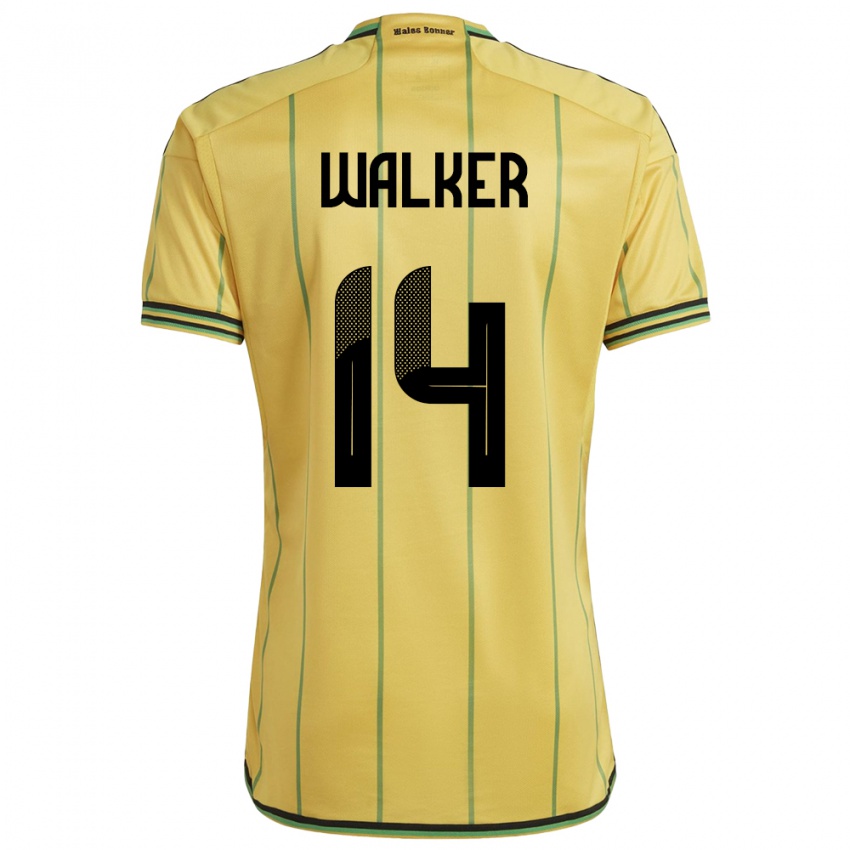 Kinder Jamaika Ricshya Walker #14 Gelb Heimtrikot Trikot 24-26 T-Shirt