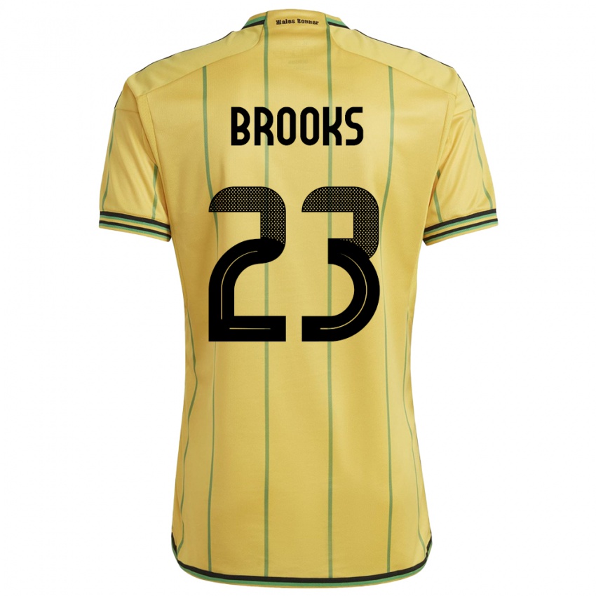 Kinder Jamaika Liya Brooks #23 Gelb Heimtrikot Trikot 24-26 T-Shirt