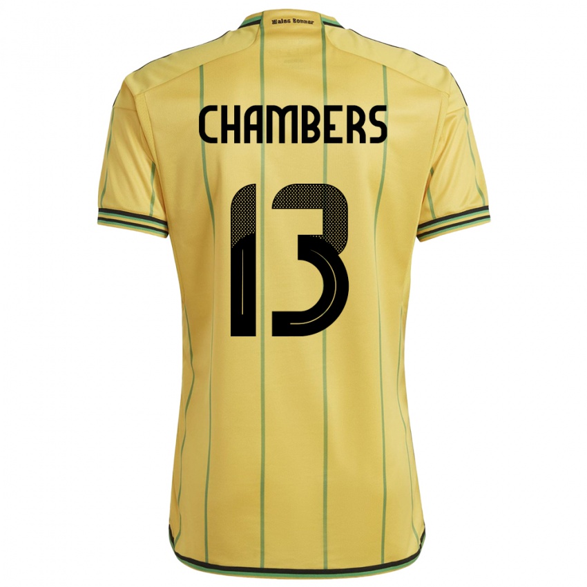 Kinder Jamaika Chris-Ann Chambers #13 Gelb Heimtrikot Trikot 24-26 T-Shirt