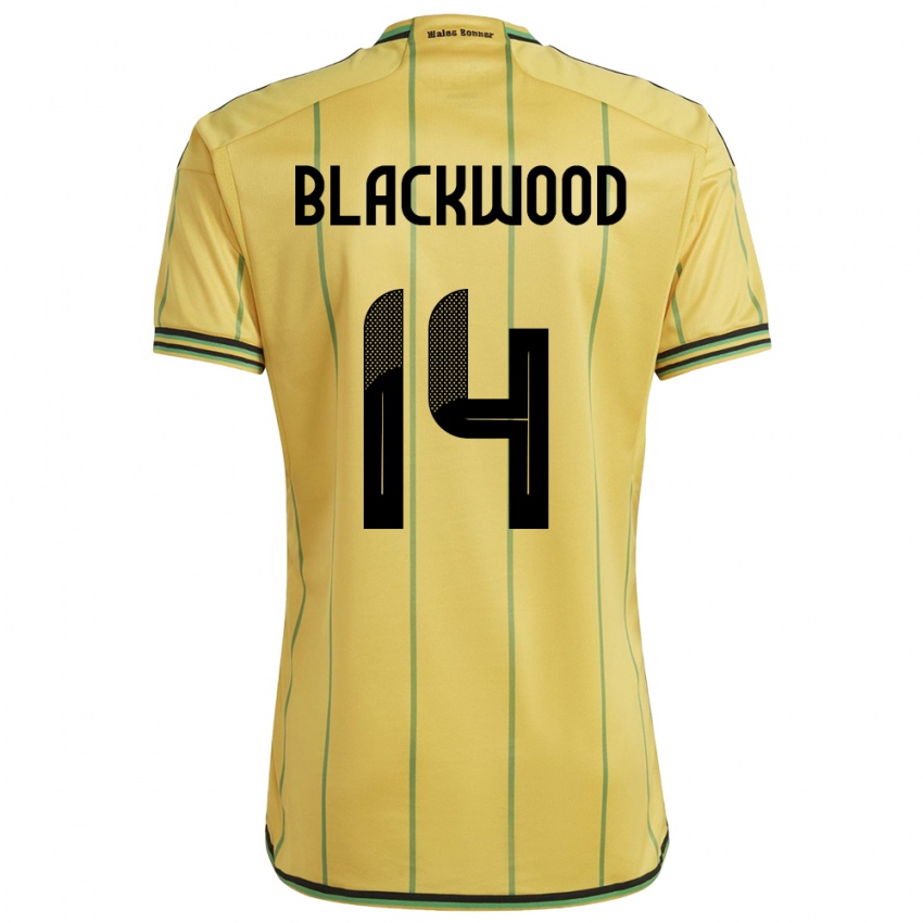 Kinder Jamaika Deneisha Blackwood #14 Gelb Heimtrikot Trikot 24-26 T-Shirt