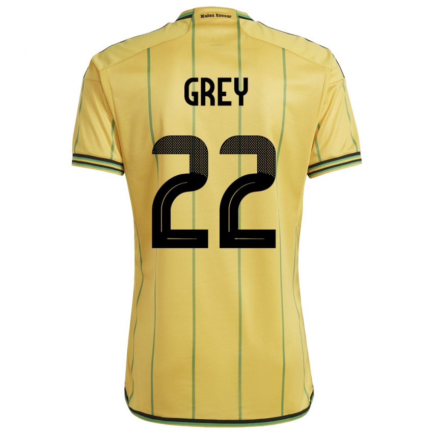 Kinder Jamaika Mireya Grey #22 Gelb Heimtrikot Trikot 24-26 T-Shirt
