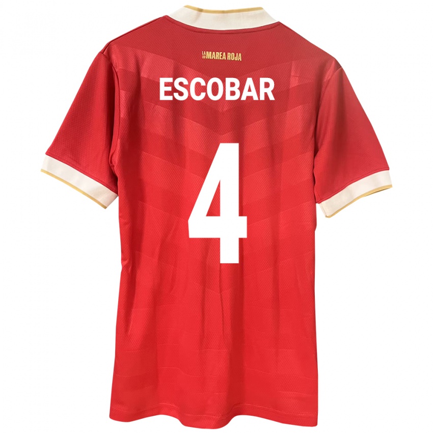 Kinder Panama Fidel Escobar #4 Rot Heimtrikot Trikot 24-26 T-Shirt