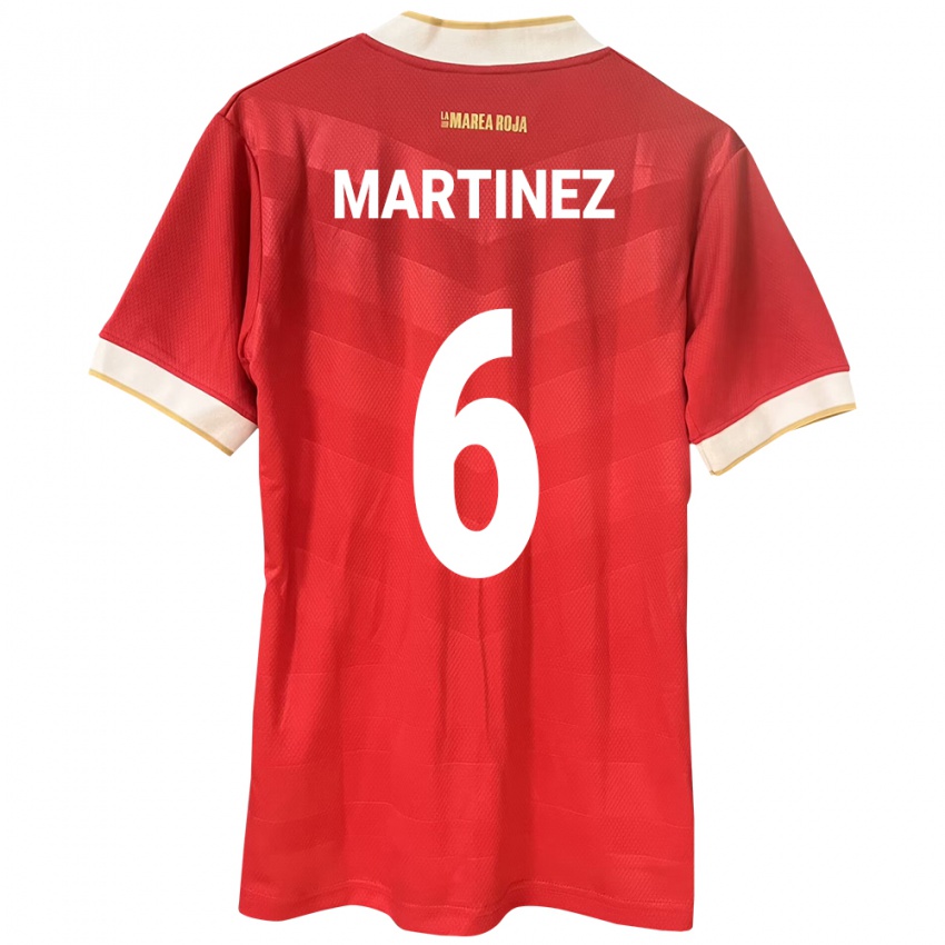 Kinder Panama Christian Martínez #6 Rot Heimtrikot Trikot 24-26 T-Shirt