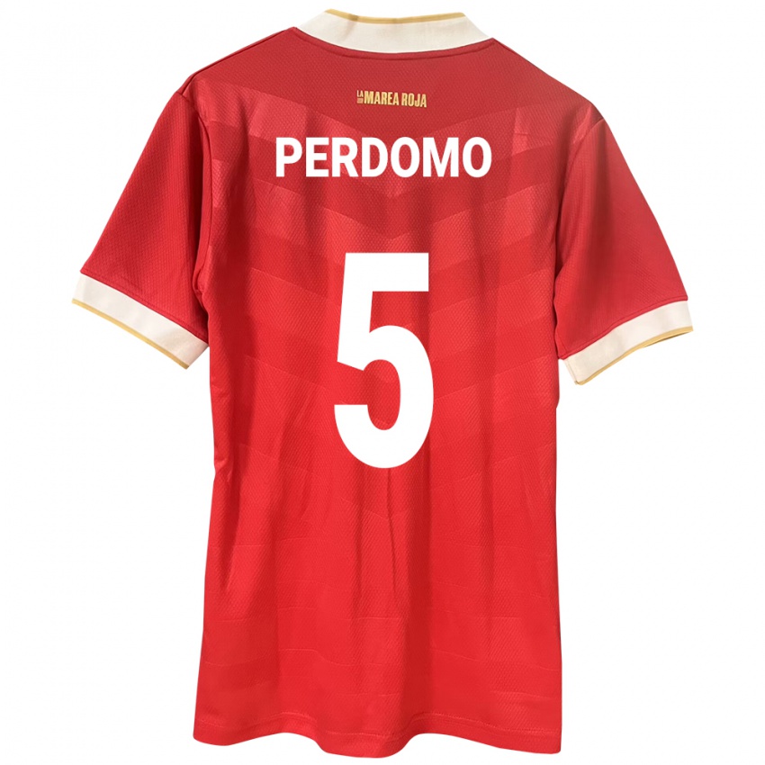 Kinder Panama Reyniel Perdomo #5 Rot Heimtrikot Trikot 24-26 T-Shirt