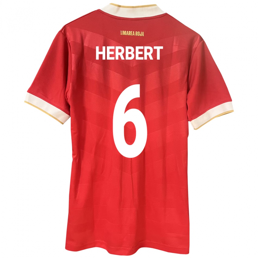 Kinder Panama Giovany Herbert #6 Rot Heimtrikot Trikot 24-26 T-Shirt