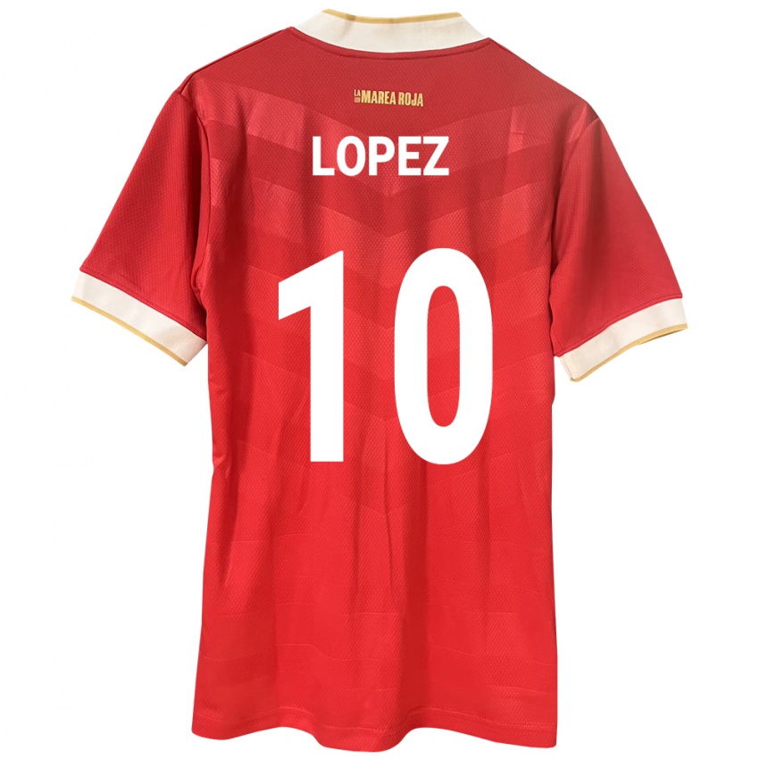 Kinder Panama Ovidio Lopez #10 Rot Heimtrikot Trikot 24-26 T-Shirt