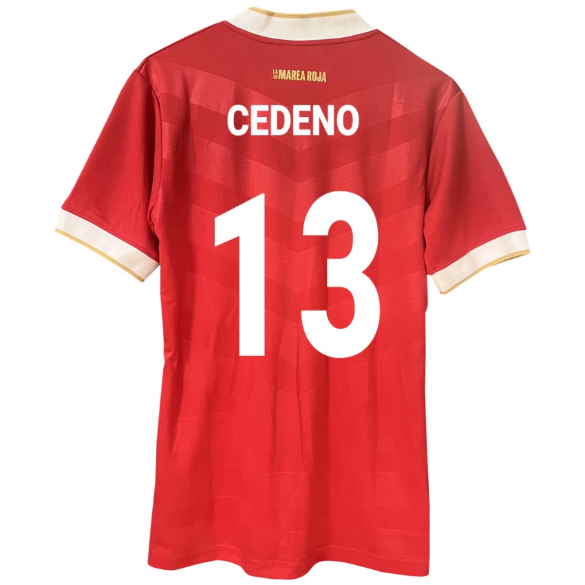 Kinder Panama Edward Cedeño #13 Rot Heimtrikot Trikot 24-26 T-Shirt