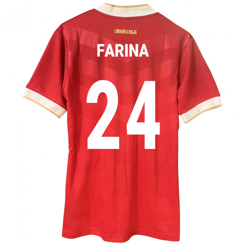 Kinder Panama Edgardo Fariña #24 Rot Heimtrikot Trikot 24-26 T-Shirt