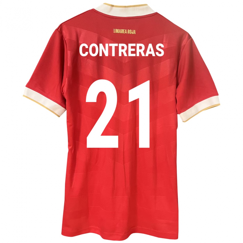 Kinder Panama Davis Contreras #21 Rot Heimtrikot Trikot 24-26 T-Shirt