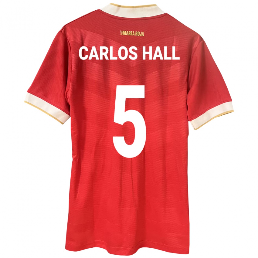 Kinder Panama Juan Carlos Hall #5 Rot Heimtrikot Trikot 24-26 T-Shirt