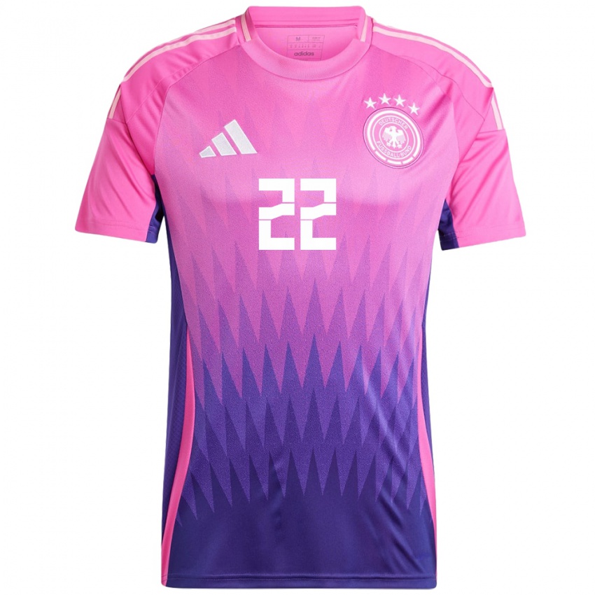 Kinder Deutschland Luca Netz #22 Pink Lila Auswärtstrikot Trikot 24-26 T-Shirt