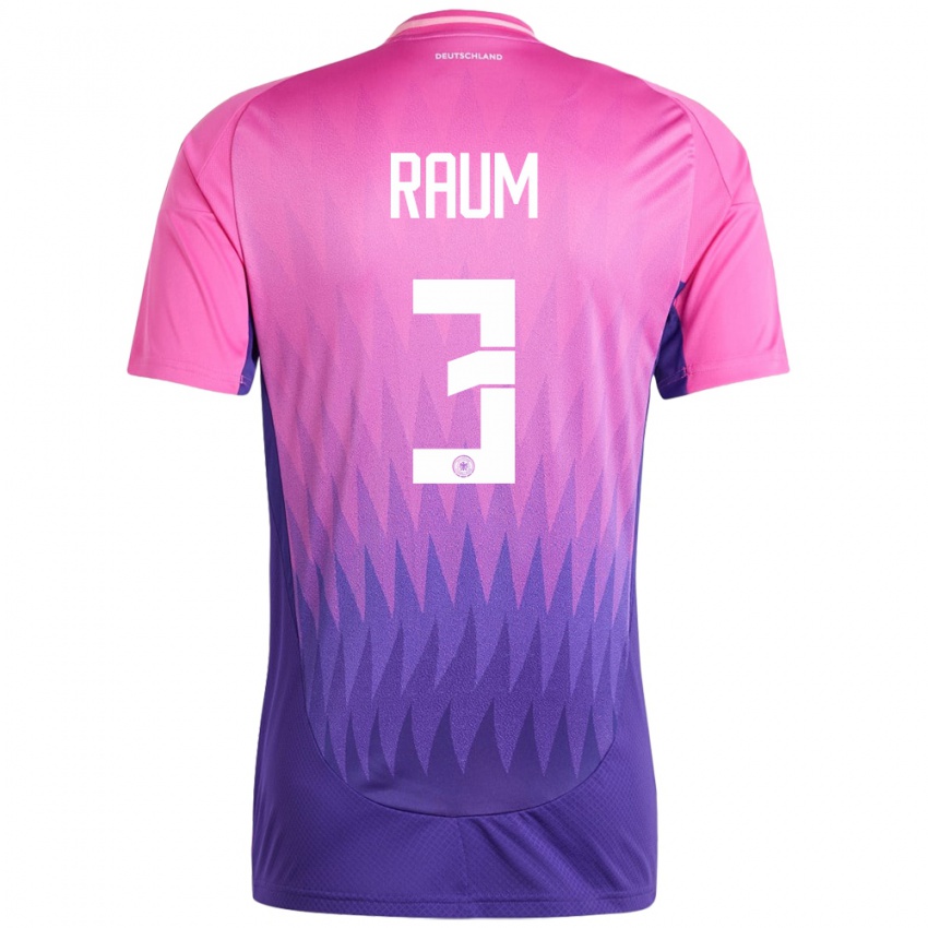 Kinder Deutschland David Raum #3 Pink Lila Auswärtstrikot Trikot 24-26 T-Shirt