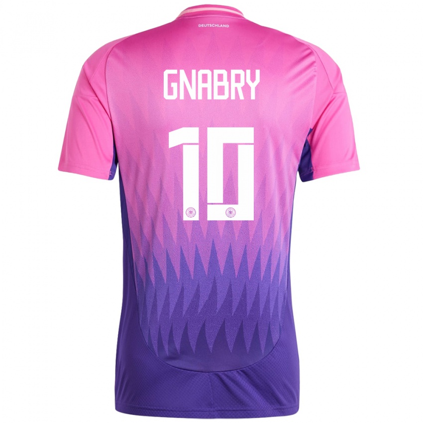 Kinder Deutschland Serge Gnabry #10 Pink Lila Auswärtstrikot Trikot 24-26 T-Shirt