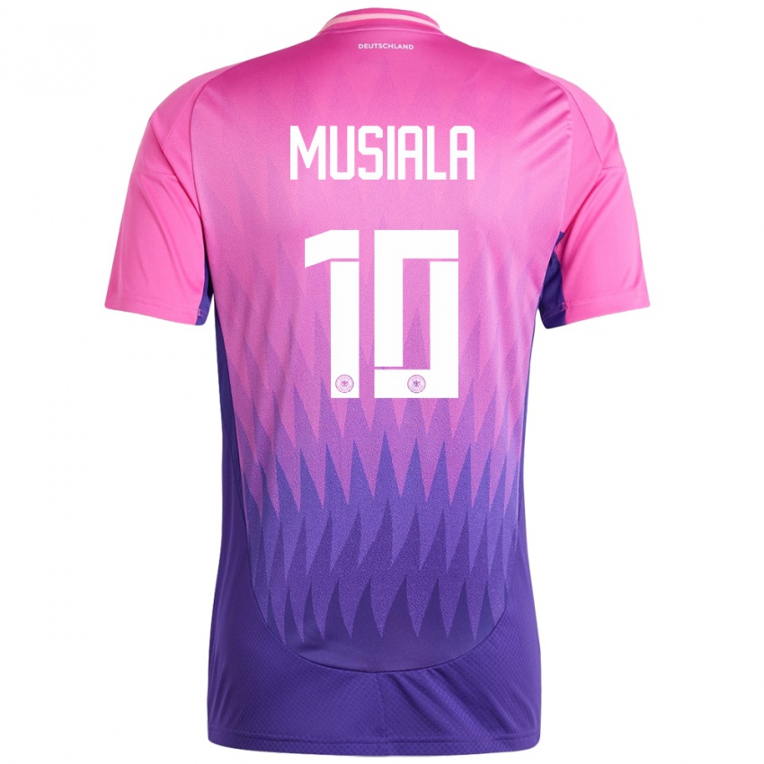 Kinder Deutschland Jamal Musiala #10 Pink Lila Auswärtstrikot Trikot 24-26 T-Shirt