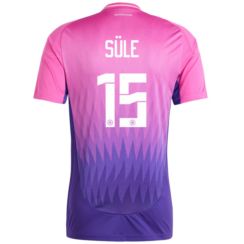 Kinder Deutschland Niklas Sule #15 Pink Lila Auswärtstrikot Trikot 24-26 T-Shirt