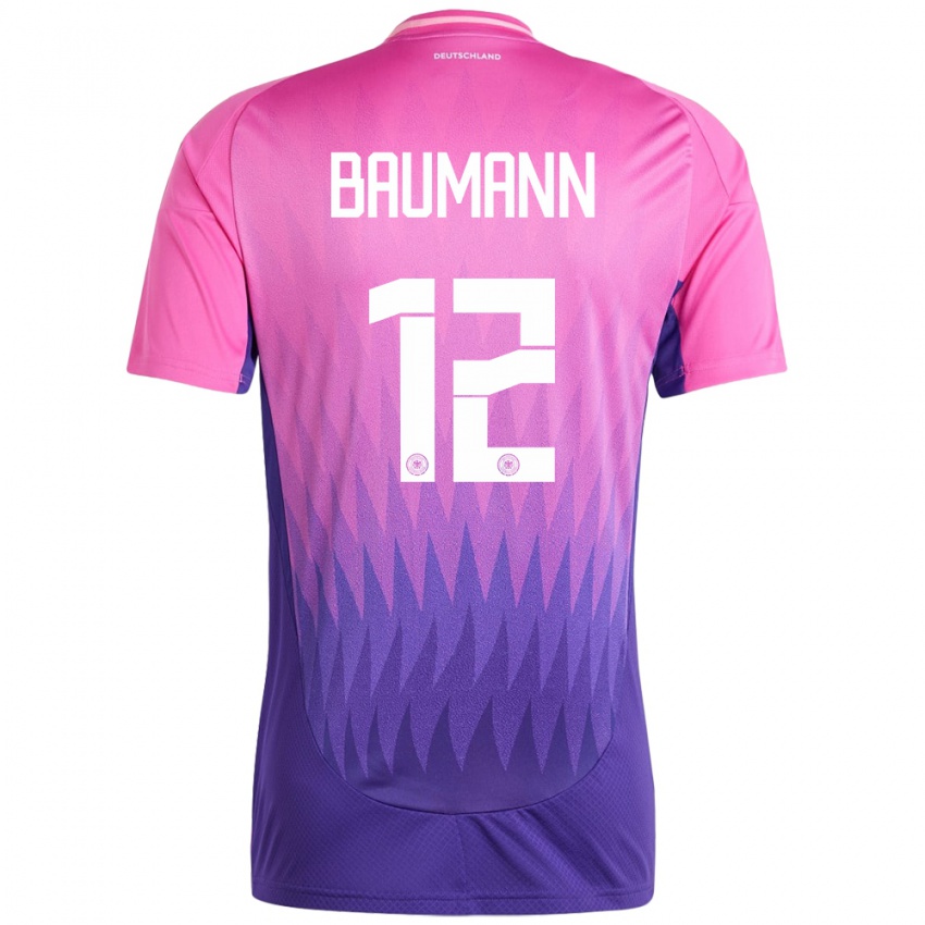 Kinder Deutschland Oliver Baumann #12 Pink Lila Auswärtstrikot Trikot 24-26 T-Shirt