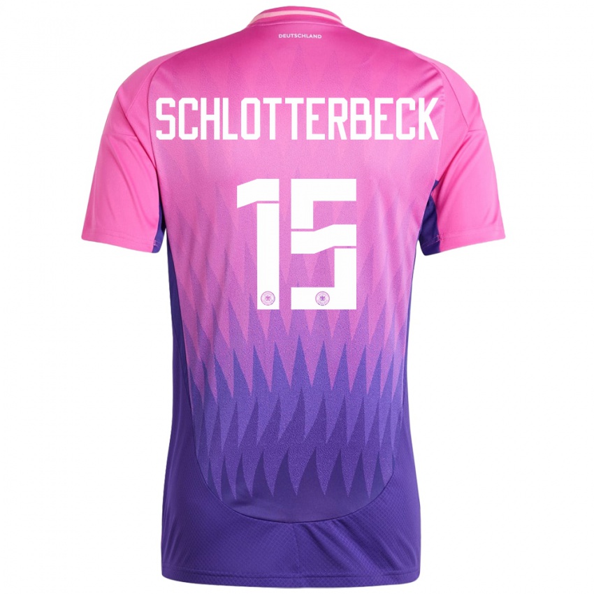 Kinder Deutschland Nico Schlotterbeck #15 Pink Lila Auswärtstrikot Trikot 24-26 T-Shirt