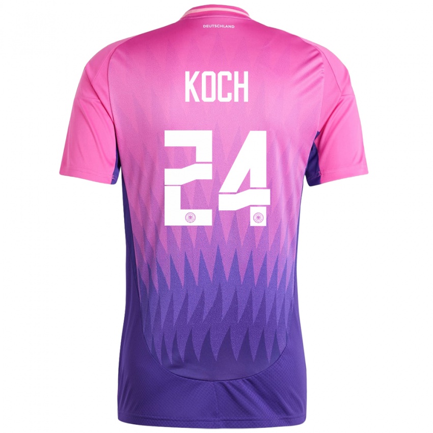 Kinder Deutschland Robin Koch #24 Pink Lila Auswärtstrikot Trikot 24-26 T-Shirt