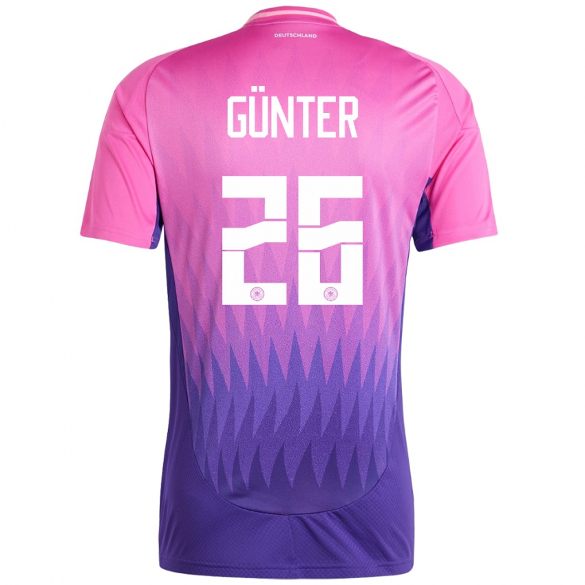 Kinder Deutschland Christian Günter #26 Pink Lila Auswärtstrikot Trikot 24-26 T-Shirt