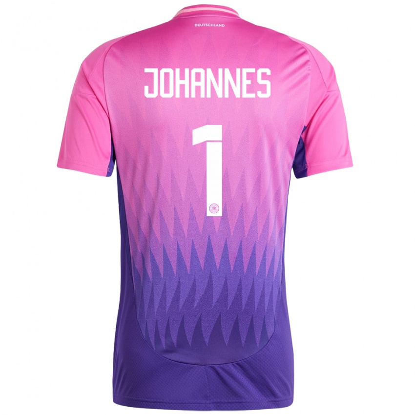 Kinder Deutschland Stina Johannes #1 Pink Lila Auswärtstrikot Trikot 24-26 T-Shirt