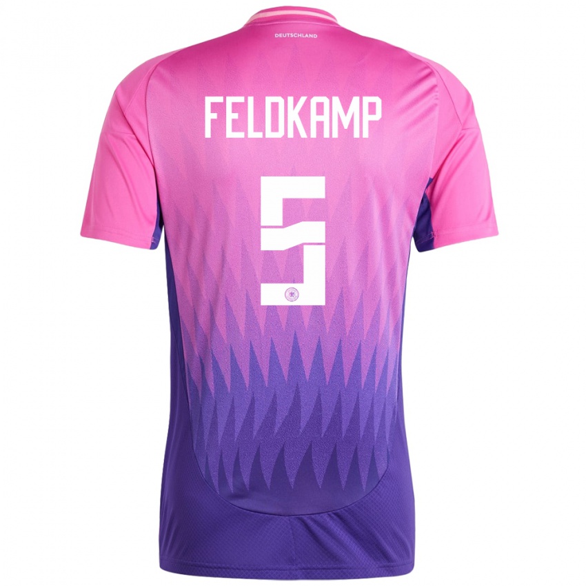 Kinder Deutschland Jana Feldkamp #5 Pink Lila Auswärtstrikot Trikot 24-26 T-Shirt