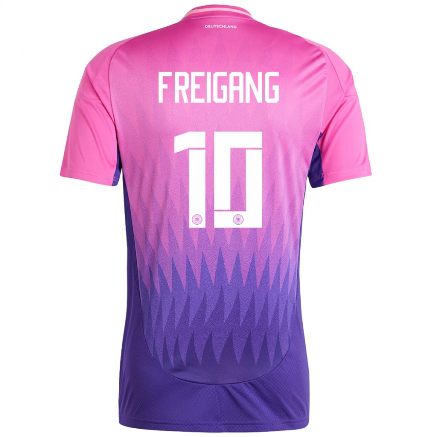 Kinder Deutschland Laura Freigang #10 Pink Lila Auswärtstrikot Trikot 24-26 T-Shirt