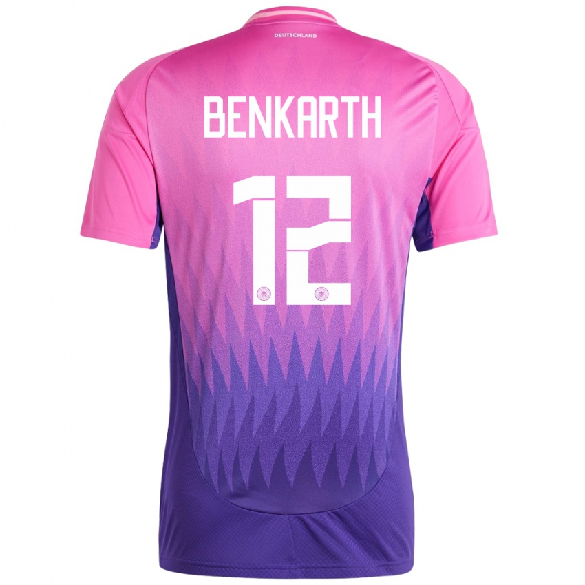 Kinder Deutschland Laura Benkarth #12 Pink Lila Auswärtstrikot Trikot 24-26 T-Shirt