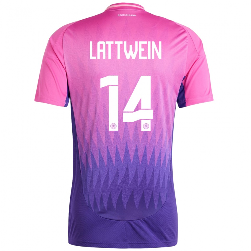 Kinder Deutschland Lena Lattwein #14 Pink Lila Auswärtstrikot Trikot 24-26 T-Shirt