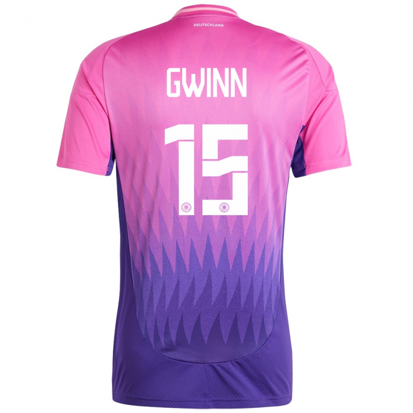 Kinder Deutschland Giulia Gwinn #15 Pink Lila Auswärtstrikot Trikot 24-26 T-Shirt