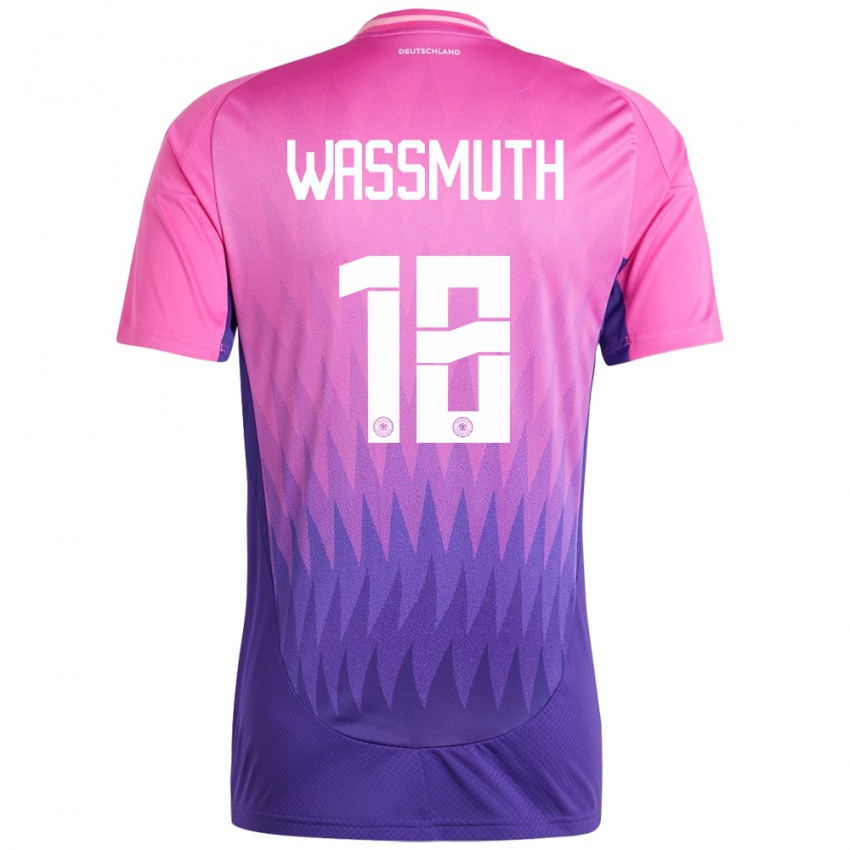 Kinder Deutschland Tabea Wabmuth #18 Pink Lila Auswärtstrikot Trikot 24-26 T-Shirt