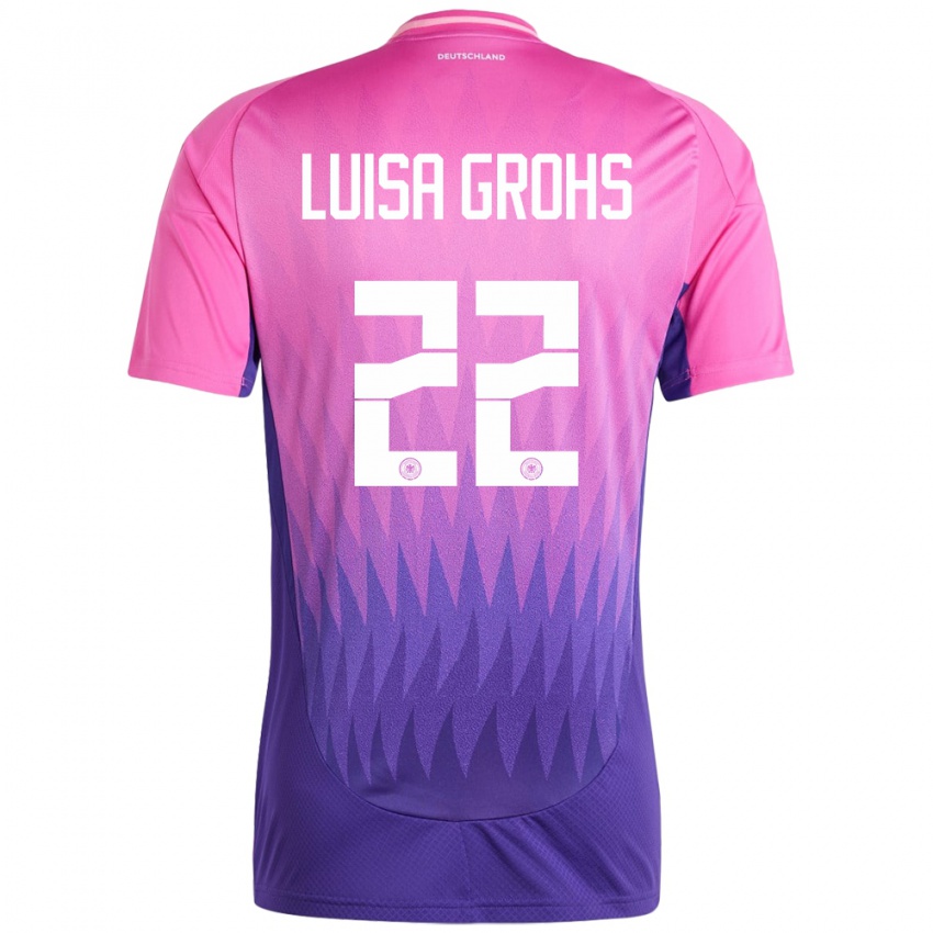 Kinder Deutschland Maria Luisa Grohs #22 Pink Lila Auswärtstrikot Trikot 24-26 T-Shirt