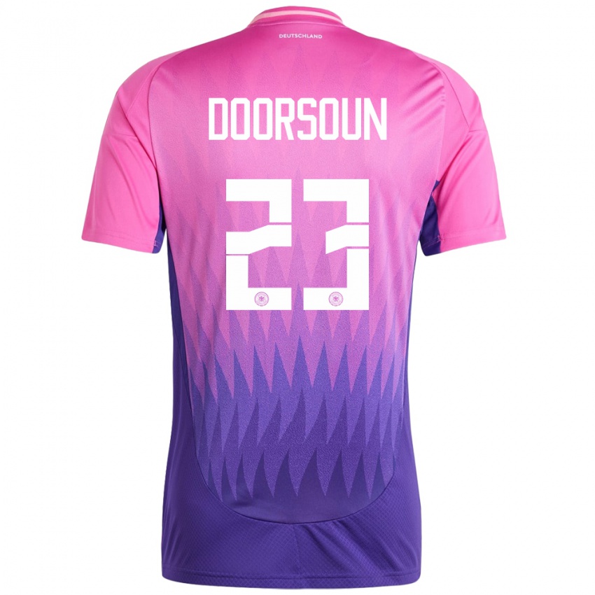 Kinder Deutschland Sara Doorsoun #23 Pink Lila Auswärtstrikot Trikot 24-26 T-Shirt