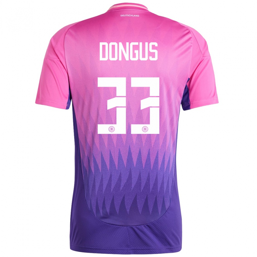 Kinder Deutschland Fabienne Dongus #33 Pink Lila Auswärtstrikot Trikot 24-26 T-Shirt