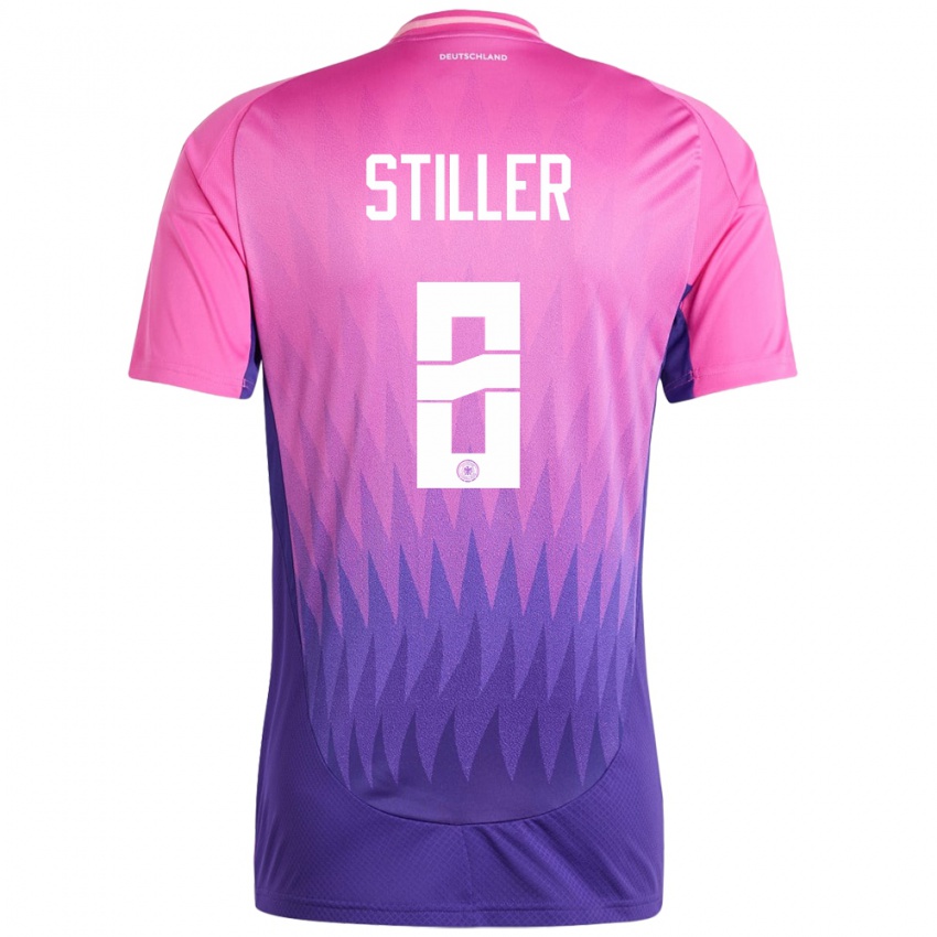 Kinder Deutschland Angelo Stiller #8 Pink Lila Auswärtstrikot Trikot 24-26 T-Shirt