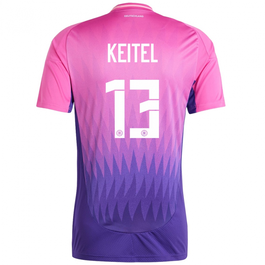 Kinder Deutschland Yannik Keitel #13 Pink Lila Auswärtstrikot Trikot 24-26 T-Shirt