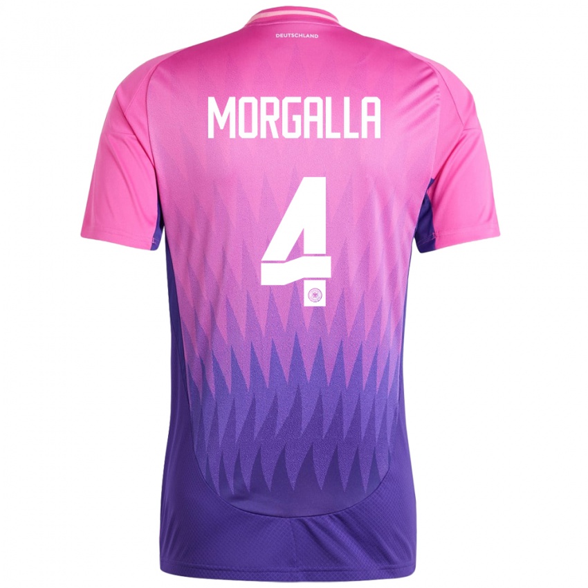 Kinder Deutschland Leandro Morgalla #4 Pink Lila Auswärtstrikot Trikot 24-26 T-Shirt