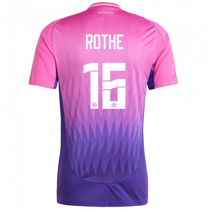 Kinder Deutschland Tom Rothe #16 Pink Lila Auswärtstrikot Trikot 24-26 T-Shirt