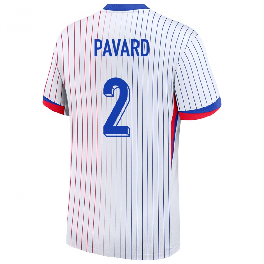 Kinder Frankreich Benjamin Pavard #2 Weiß Auswärtstrikot Trikot 24-26 T-Shirt